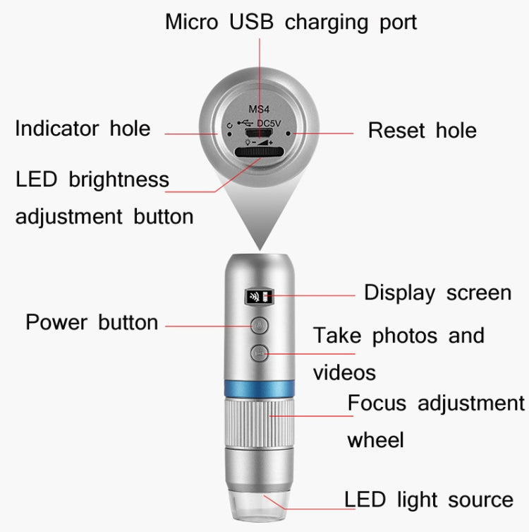 WIFI Wireless Electron Microscope 1080P HD Digital Maintenance Inspection Magnifying Glass – Durable Build, Easy to Use