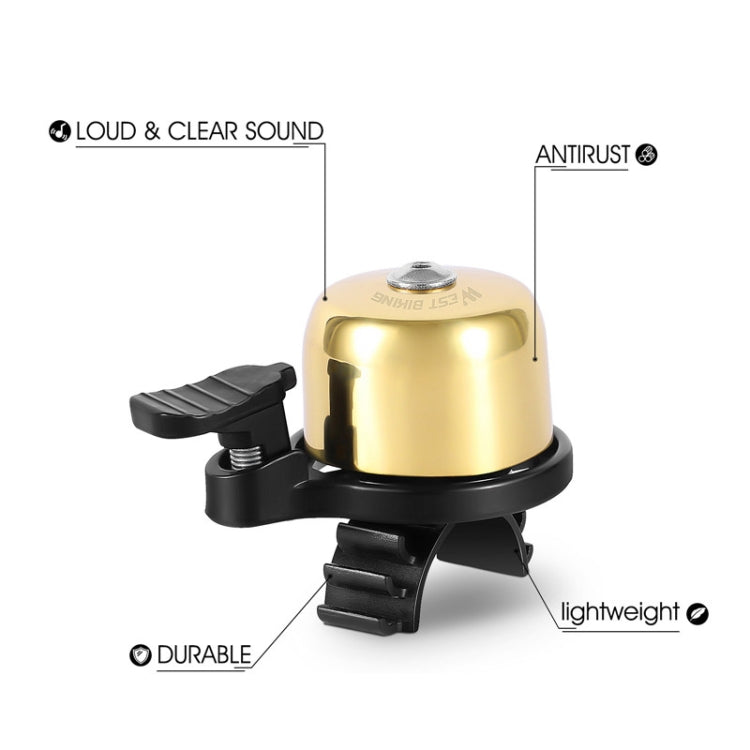 WEST BIKING YP0706048 Bicycle Copper Bell Mountain Bike Mini Bell, West Biking Bicycle Bell(Black), West Biking Bicycle Bell(Golden)