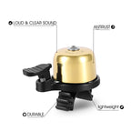 WEST BIKING YP0706048 Bicycle Copper Bell Mountain Bike Mini Bell, West Biking Bicycle Bell(Black), West Biking Bicycle Bell(Golden)