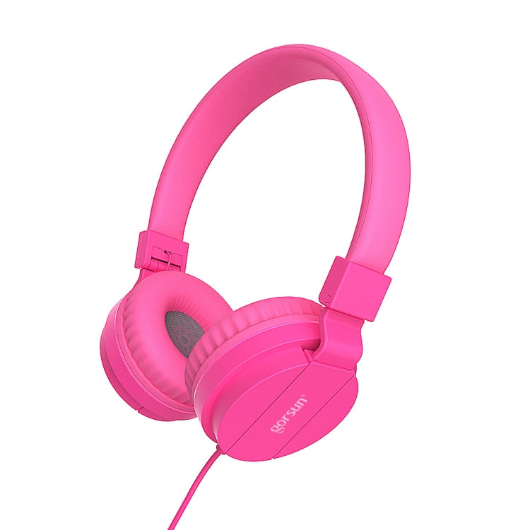 Gorsun GS-778 Mobile Phone Music Headset Wired Laptop Children Headphones, White, Yellow, Blue, Black, Orange, Rose Red – Magnetic Rose Red