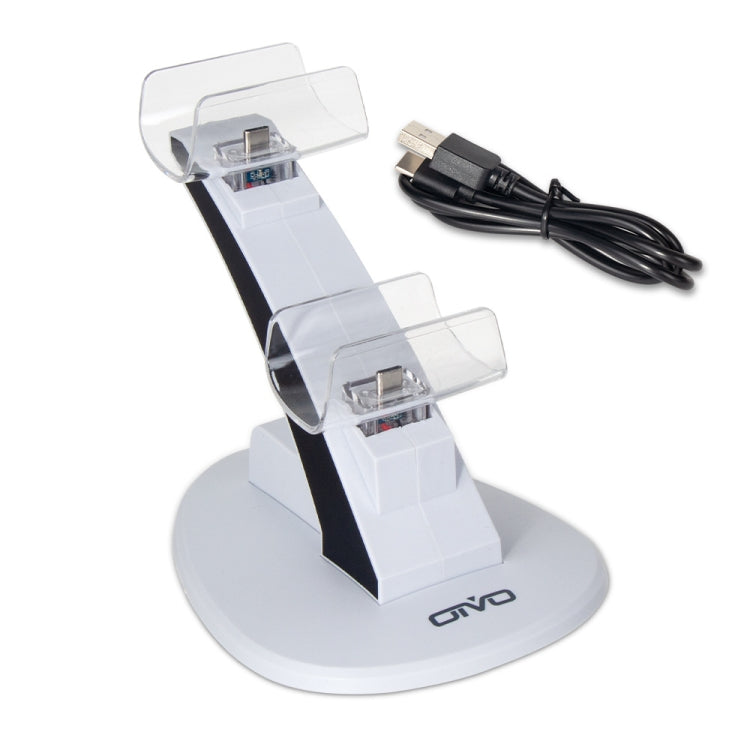OIVO IV-P5234 Gamepad Aircraft Two-Seater Charger For PS5, White, Black White