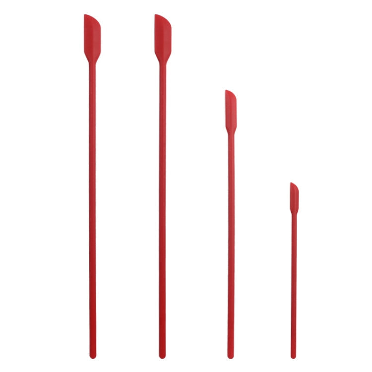 4 in 1 Silicone Mini-Pointed Scraper Lengthening Cosmetic Bottle Scraper Jam Spatula Set, 4 in 1 Red, 4 in 1 Black, 4 in 1 Colorful, 4 in 1 Purple, 4 in 1 Green 4 in 1 Red Red