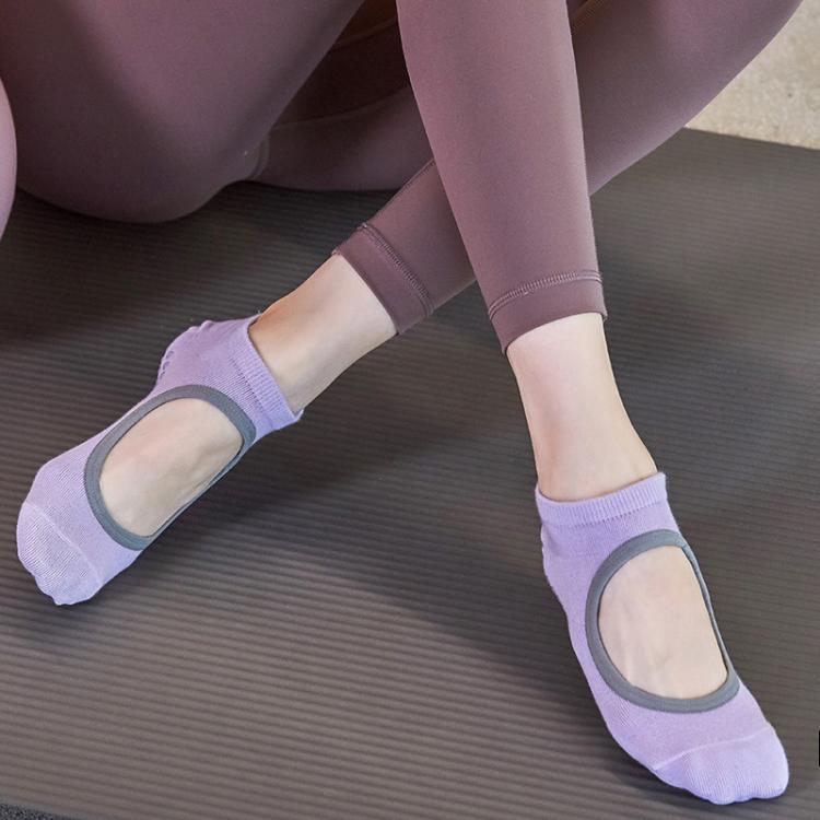 Backless Non-Slip Yoga Dance Socks Gym Indoor Floor Sports Socks, 35-42 – Non-slip 35-42 Purple