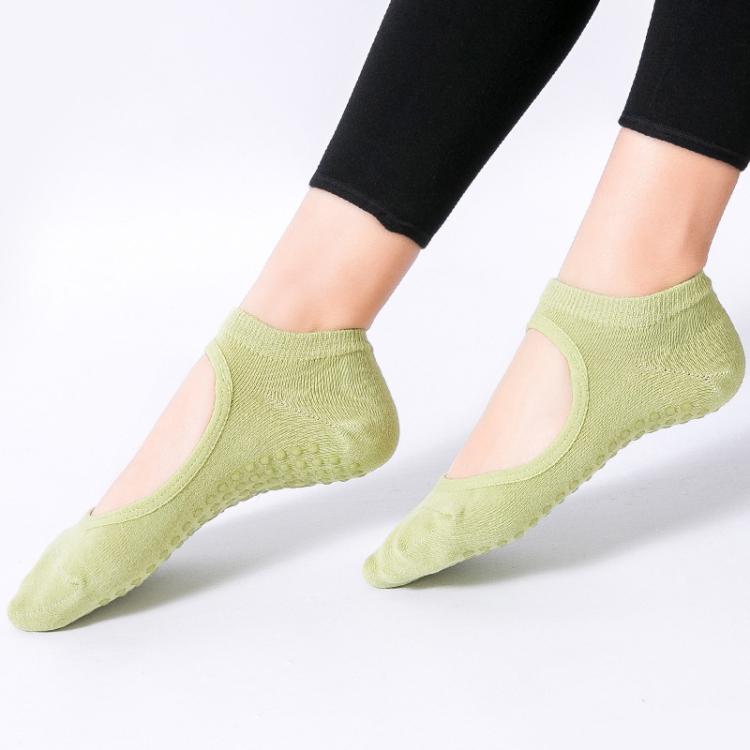 Backless Non-Slip Yoga Dance Socks Gym Indoor Floor Sports Socks, 35-42 – Non-slip 35-42 Bean Green