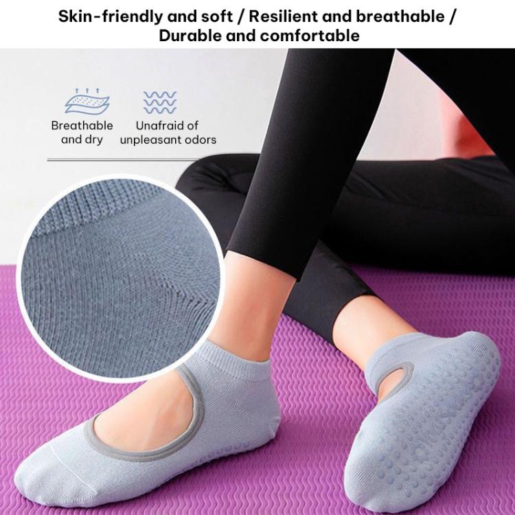 Backless Non-Slip Yoga Dance Socks Gym Indoor Floor Sports Socks, 35-42 – Non-slip