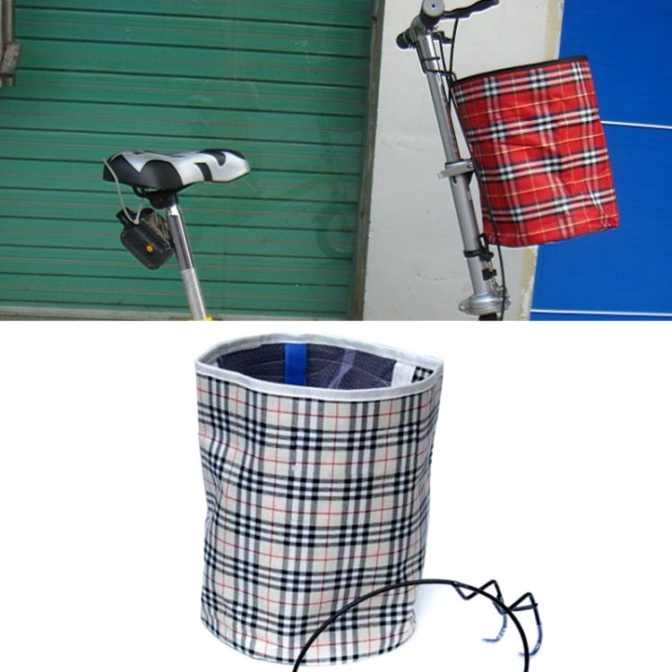 Bicycle Basket Cloth Hanging Basket Folding Bicycle Basket, Black Square, Beige Square, Blue Square, Red Square Beige Square