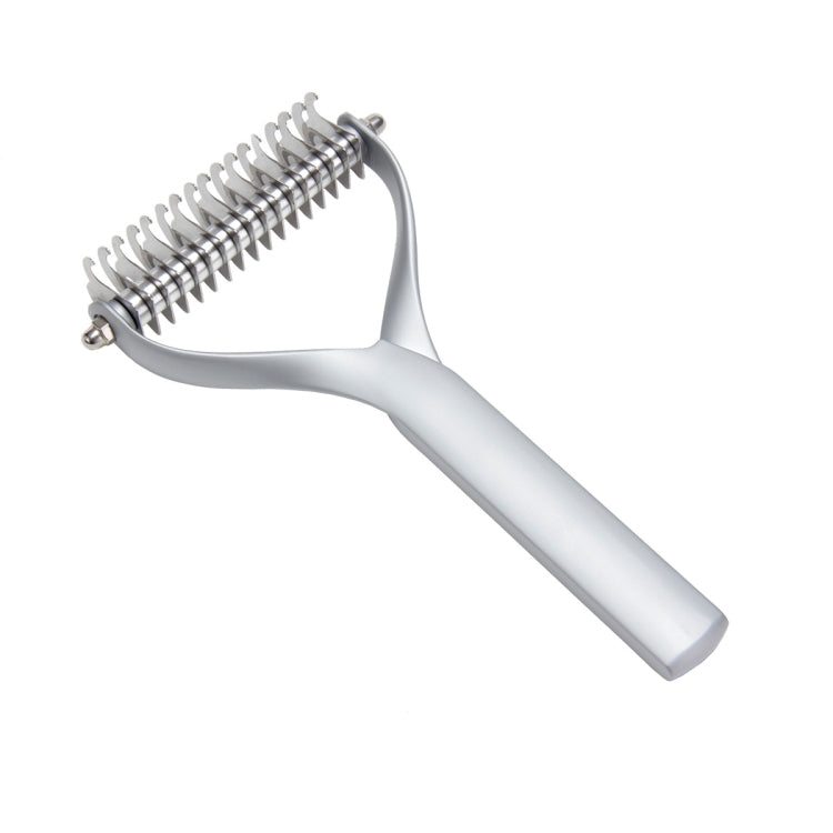 Pet Comb Zinc Alloy Double-Sided Cat Dog Cleaning Beauty Hair Removal Comb, Zinc Alloy Silver Small, Zinc Alloy Silver Large, Zinc Alloy Black Small, Zinc Alloy Black Large – Durable Build, Easy to Use Zinc Alloy Silver Large