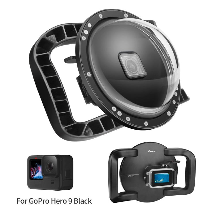 SHOOT XTGP559 Dome Port Underwater Diving Camera Lens Transparent Cover Housing Case For GoPro HERO9 Black – Waterproof, For GoPro HERO9 Black