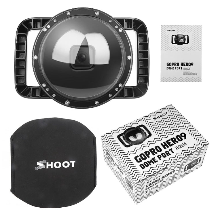 SHOOT XTGP559 Dome Port Underwater Diving Camera Lens Transparent Cover Housing Case For GoPro HERO9 Black – Waterproof, For GoPro HERO9 Black