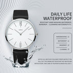 YAZOLE 506 Simple Large Scale Dial Men Business Quartz Watch, Silver Shell Black Tray Black Belt, Silver Shell White Tray Black Belt, Silver Shell Black Tray Brown Belt, Silver Shell White Tray Brown Belt, Black Shell Black Tray Black Belt...