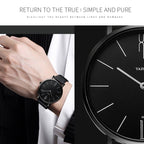 YAZOLE 506 Simple Large Scale Dial Men Business Quartz Watch, Silver Shell Black Tray Black Belt, Silver Shell White Tray Black Belt, Silver Shell Black Tray Brown Belt, Silver Shell White Tray Brown Belt, Black Shell Black Tray Black Belt...