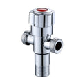 Stainless Steel Double Outlet Angle Valve Single Handle Double Control 1 In 2 Out Electroplating Wire Drawing Angle Valve, Plated, Drawing, Three Round Plated Cold Water, Three Round Plated Hot Water, Plum Wheel Plated Cold Water                       ... Plated