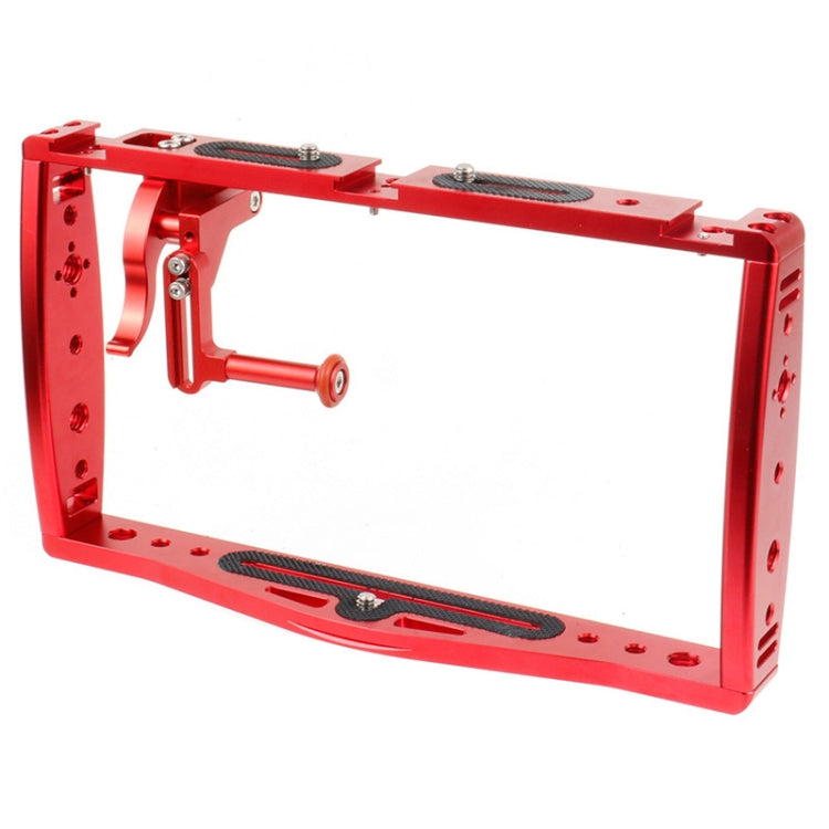 Diving Dual Handheld Grip Bracket Stabilizer Extension Phone Clamp Camera Rig Cage Underwater Case for GoPro HERO9 /8 /7, Red, Black, Red Bracket + Shutter, Black Bracket + Shutter – Aluminum Alloy Red Bracket + Shutter