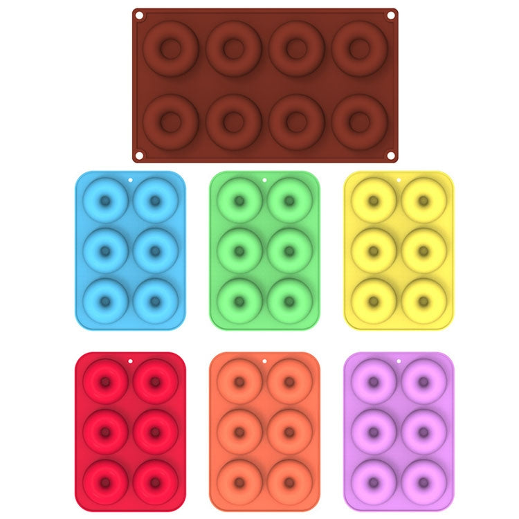Oven Baking Tools Silicone Cake Donut Mold, 8 Even Brown, 6 Even Blue, 6 Even Purple, 6 Even Green, 6 Even Orange, 6 Even Yellow, 6 Even Red – Durable Build, Easy to Use