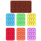 Oven Baking Tools Silicone Cake Donut Mold, 8 Even Brown, 6 Even Blue, 6 Even Purple, 6 Even Green, 6 Even Orange, 6 Even Yellow, 6 Even Red – Durable Build, Easy to Use