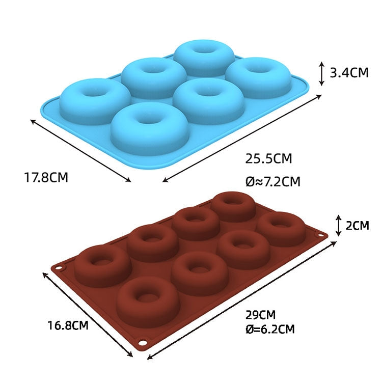Oven Baking Tools Silicone Cake Donut Mold, 8 Even Brown, 6 Even Blue, 6 Even Purple, 6 Even Green, 6 Even Orange, 6 Even Yellow, 6 Even Red – Durable Build, Easy to Use