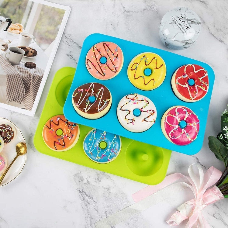 Oven Baking Tools Silicone Cake Donut Mold, 8 Even Brown, 6 Even Blue, 6 Even Purple, 6 Even Green, 6 Even Orange, 6 Even Yellow, 6 Even Red – Durable Build, Easy to Use
