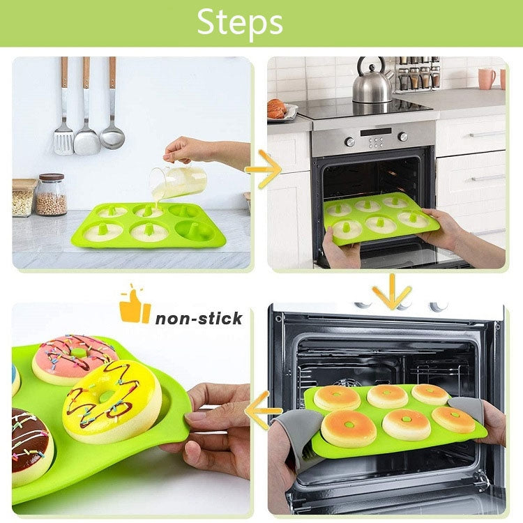 Oven Baking Tools Silicone Cake Donut Mold, 8 Even Brown, 6 Even Blue, 6 Even Purple, 6 Even Green, 6 Even Orange, 6 Even Yellow, 6 Even Red – Durable Build, Easy to Use