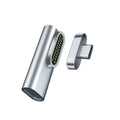 20 Pin Elbow Magnetic USB-C / Type-C Adapter Support Charging and 4K Video Transferring, Silver, Gray, Black – Magnetic, Aluminum Alloy, Data Transmission Silver