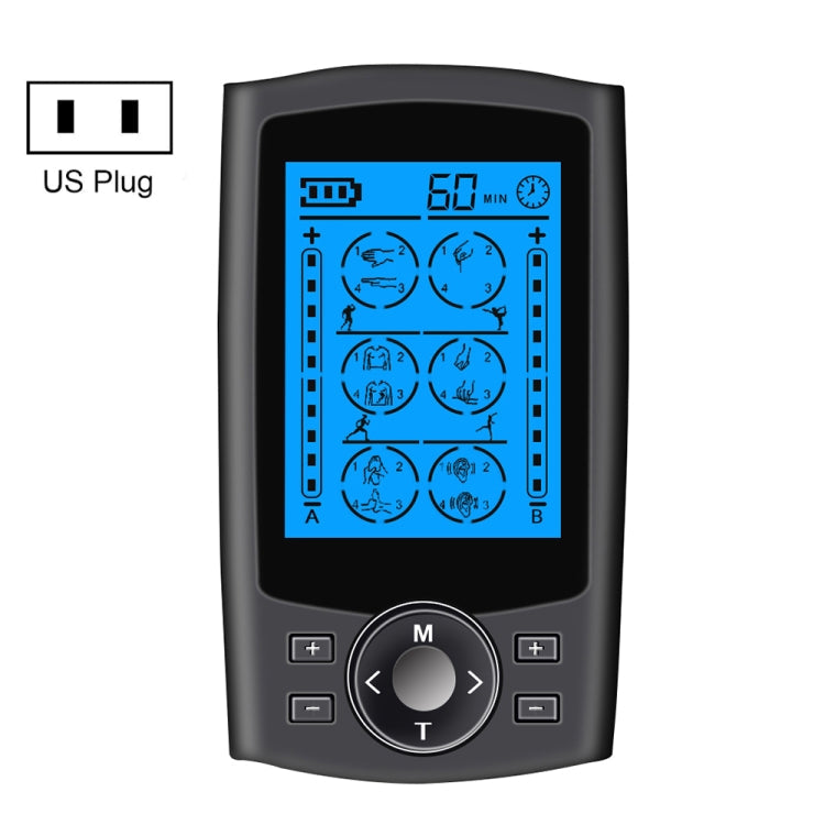 24-Mode Digital Electronic Pulse Massager Intelligent Whole Body Physical Therapy Meridian Massager, US Plug, EU Plug, AU Plug, UK Plug US Plug Black