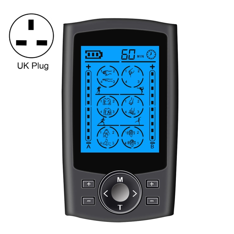 24-Mode Digital Electronic Pulse Massager Intelligent Whole Body Physical Therapy Meridian Massager, US Plug, EU Plug, AU Plug, UK Plug – TPU UK Plug Black