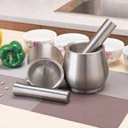 Kitchen 304 Stainless Steel Garlic Masher Spice Bean Nut Grinder, Straight Shape, Waist Shape, Drum Shape, Big Bowl Shape, Large Drum Shape