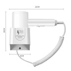 Hotel Hair Dryer Wall Mount High Power Hair Dryer Household Hair Cylinder Dryer, CN Plug, White, Black, Hotel Hairdryer White