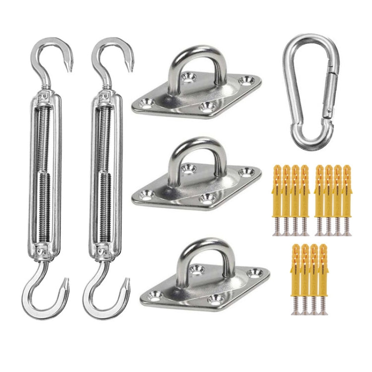 Shade Sail 304 Stainless Steel Accessories Outdoor Shade Flower Basket Screws Diamond Door Buckle, 18 PCS / M5 Set 18 PCS M5 Set