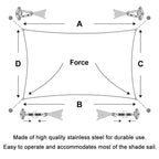 Shade Sail 304 Stainless Steel Accessories Outdoor Shade Flower Basket Screws Diamond Door Buckle, 18 PCS / M5 Set