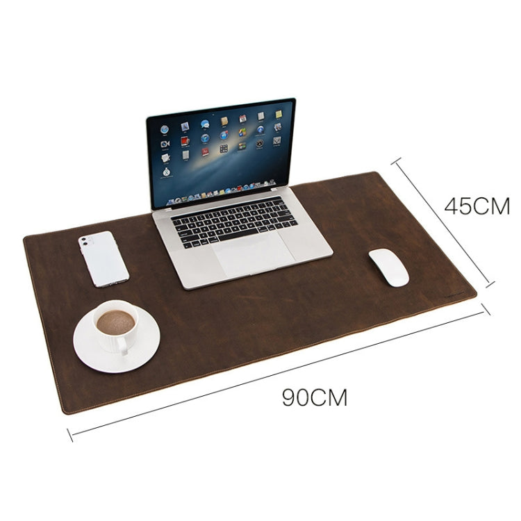 CF9011 Desk Pad Retro Crazy Horse Leather Notebook Computer Mouse Pad Oversized Anti-Slip Desktop Computer Desk Leather Pad – Wear-resistant, Leather, Non-slip