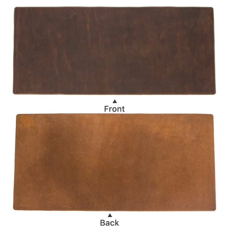 CF9011 Desk Pad Retro Crazy Horse Leather Notebook Computer Mouse Pad Oversized Anti-Slip Desktop Computer Desk Leather Pad – Wear-resistant, Leather, Non-slip