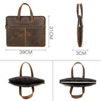CONTACTS FAMILY CF3010 Crazy Horse Leather Multifunctional Laptop Handbag For Macbook Pro 16 Inch, For Macbook Pro 16 Inch