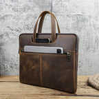 CONTACTS FAMILY CF3010 Crazy Horse Leather Multifunctional Laptop Handbag For Macbook Pro 16 Inch, For Macbook Pro 16 Inch