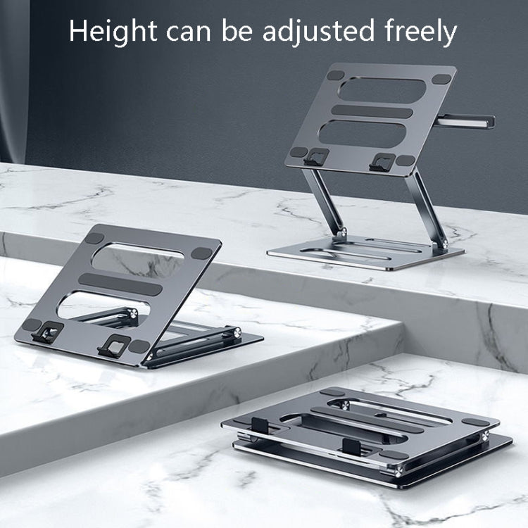 Oatsbasf Z08 Metal Notebook Support Adjustable Desktop Increase Notebook Stand, Silver, Gray – Aluminum Alloy, Non-slip