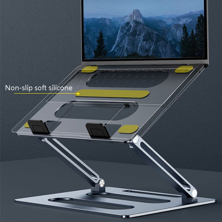 Oatsbasf Z08 Metal Notebook Support Adjustable Desktop Increase Notebook Stand, Silver, Gray – Aluminum Alloy, Non-slip