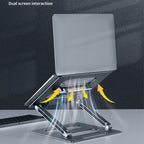 Oatsbasf Z08 Metal Notebook Support Adjustable Desktop Increase Notebook Stand, Silver, Gray – Aluminum Alloy, Non-slip