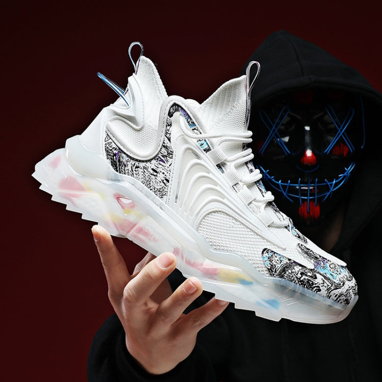 1927A Summer Hollow Flying Knit Breathable Sports Shoes Men Casual Shoes, 43, 44, 45, 46 – Waterproof 44 Dense Net White