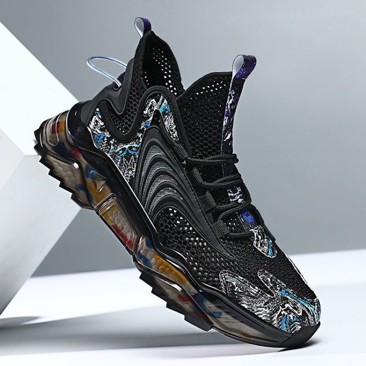 1927A Summer Hollow Flying Knit Breathable Sports Shoes Men Casual Shoes, 43, 44, 45, 46 – Waterproof 45 Black