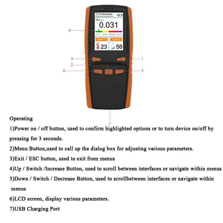 DM509-O3 Handheld Portable Ozone Analyzer O3 Ozone Gas Detector Intelligent Sensor Ozone Meter, DM509-O3 – Durable Build, Easy to Use
