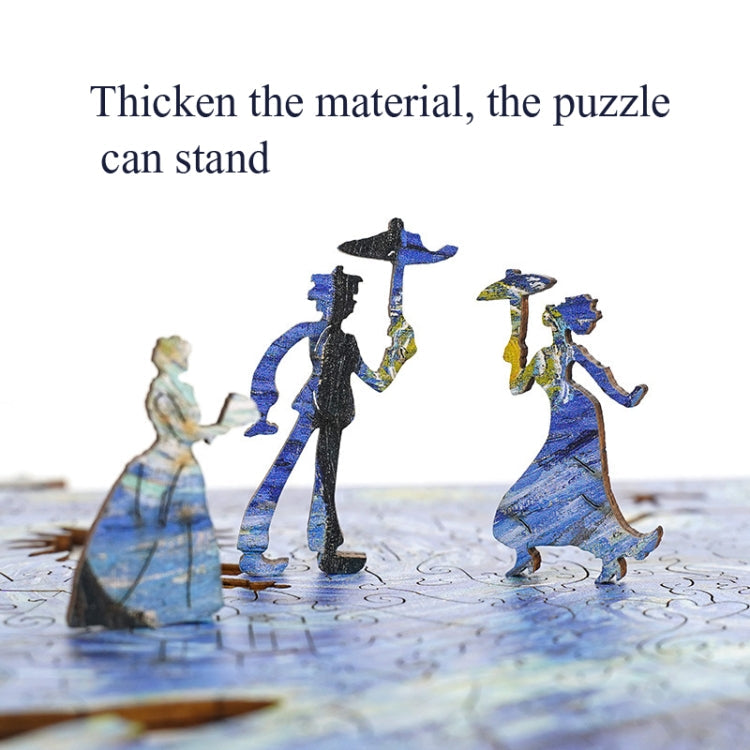 Irregular Wooden Puzzle Adult High Difficulty Creative Gift, The Starry Night