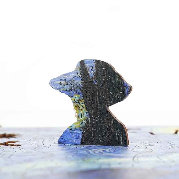 Irregular Wooden Puzzle Adult High Difficulty Creative Gift, The Starry Night