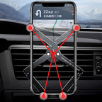 Oatsbasf 02750 Gravity Car Mobile Phone Holder In-car Navigation Buckle Bracket Air Outlet Bracket, Black, Silver, Red – Durable Build, Easy to Use