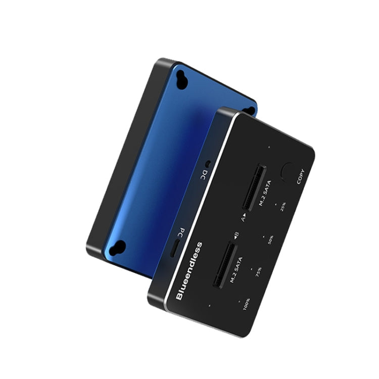 M.2 Double Disk Mobile Hard Disk Base SATA / NVME Solid State Hard Disk Box, M.2 SATA (Gray + Blue), M.2 NVME (Black + Red) – Aluminum Alloy, TPU, Non-slip M.2 SATA (Gray + Blue)