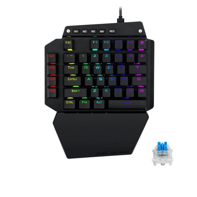 K700 44 Keys RGB Luminous Switchable Axis Gaming One-Handed Keyboard, Cable Length: 1m, Blue Shaft, Tea Shaft, Black Shaft, Red Shaft – Durable Build, Easy to Use
