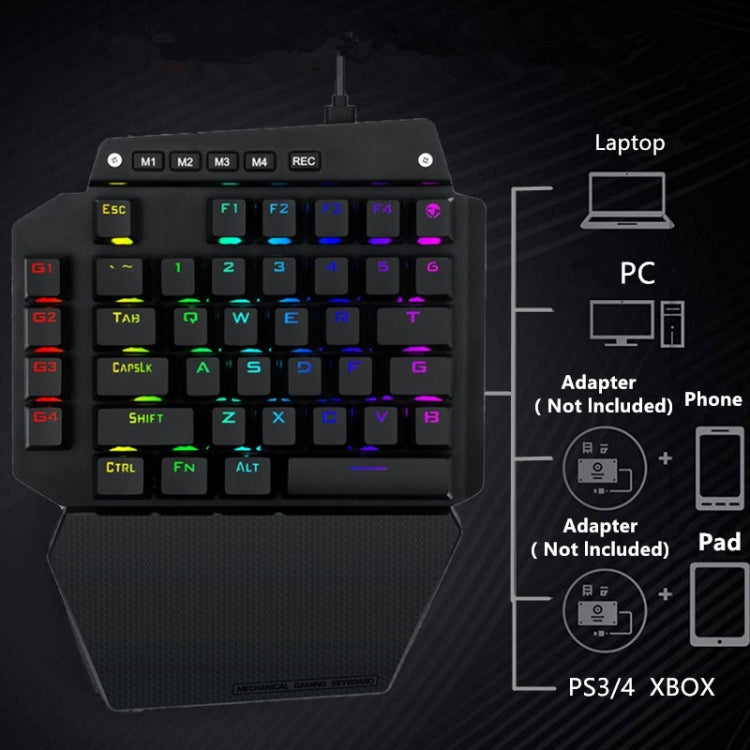 K700 44 Keys RGB Luminous Switchable Axis Gaming One-Handed Keyboard, Cable Length: 1m, Blue Shaft, Tea Shaft, Black Shaft, Red Shaft – Durable Build, Easy to Use