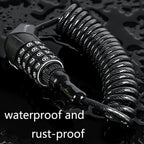 WEST BIKING YP0705063 Bicycle Lock Motorcycle Helmet Lock Anti-Theft Password Cable Lock, WEST BIKING YP0705063 – Waterproof