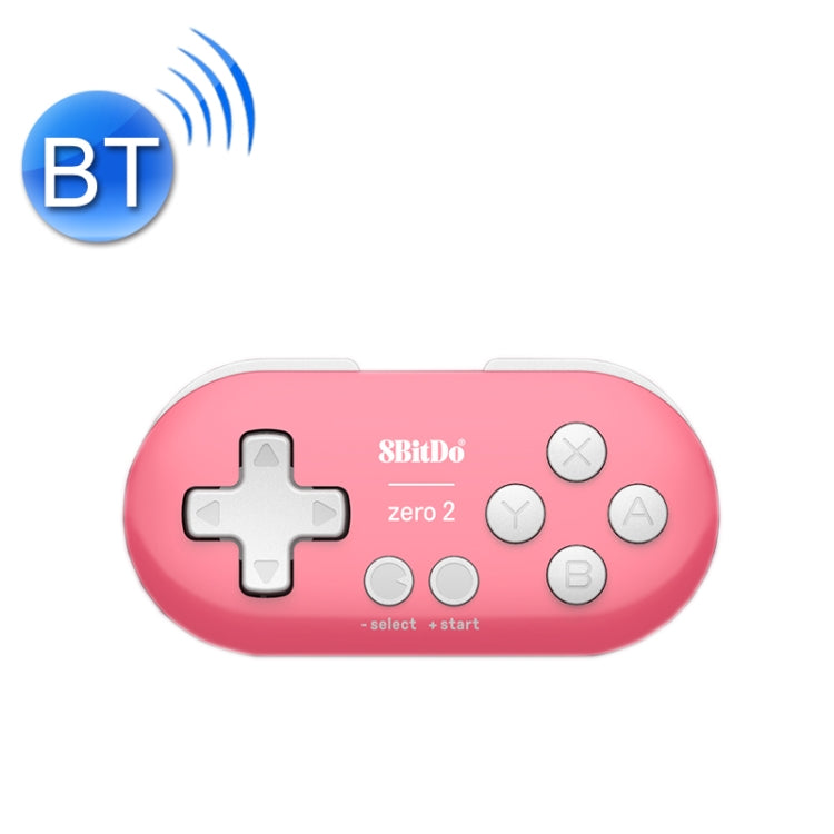 8Bitdo Zero2 Wireless Bluetooth Mini Handle For Switch / Windows / Android / MacOS / Steam / Respeberr, Yellow, Blue Green, Pink – Lanyard, Bluetooth Pink