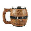 Stainless Steel Wooden Barrel Beer Mug Large Capacity Wine Barrel Cup Personalized Bar Supplies, 550ml 550ml