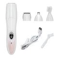 Electric 4 In 1 Epilator Ladies Household Multi-Function Water Washing Shaver, Pink, Purple Flower Pink