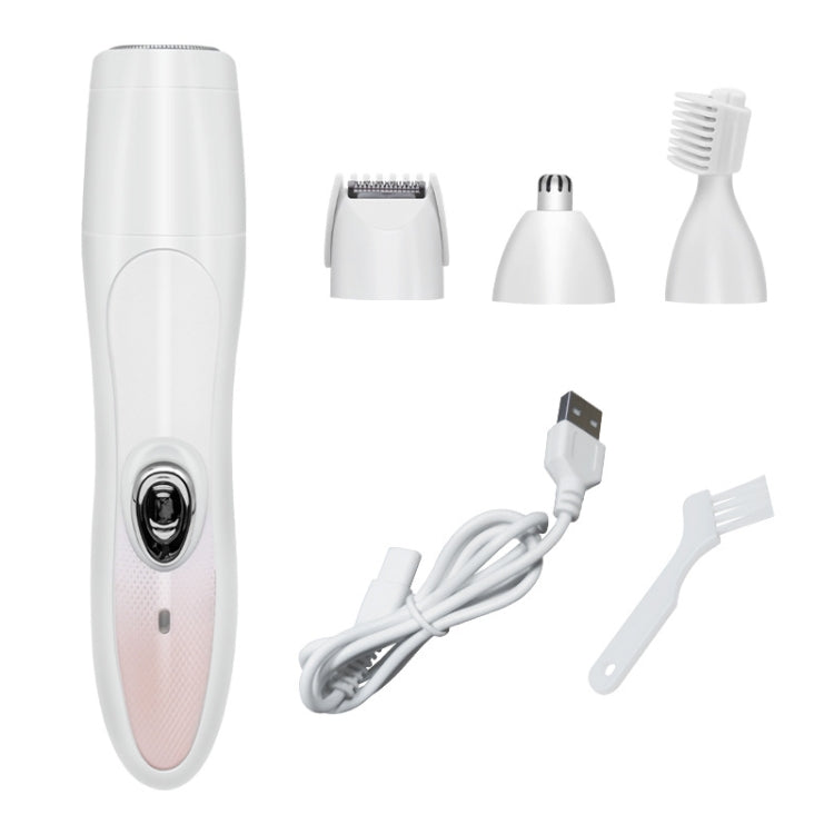 Electric 4 In 1 Epilator Ladies Household Multi-Function Water Washing Shaver, Pink, Purple Flower Pink